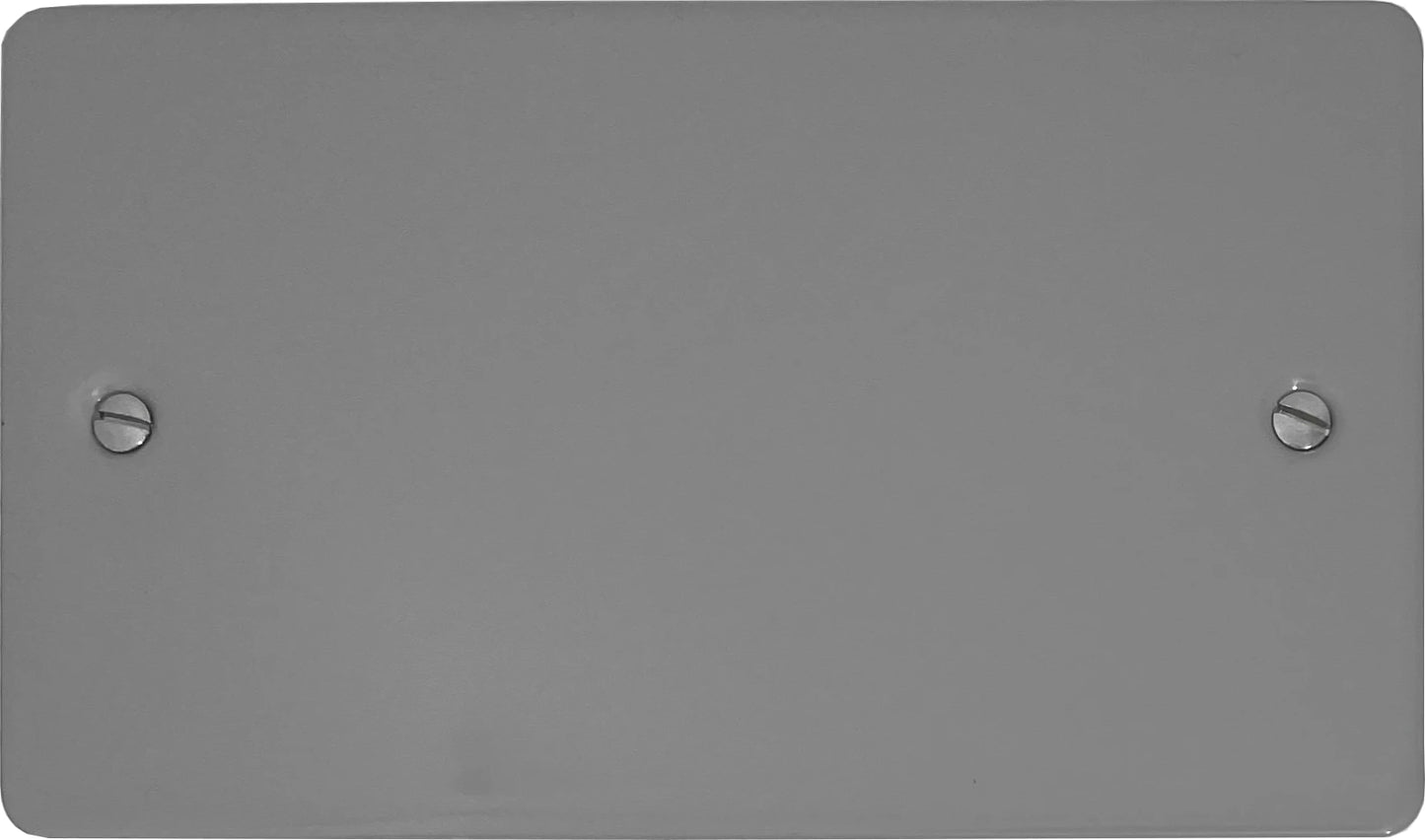Flat Light Grey 2 Gang Blank