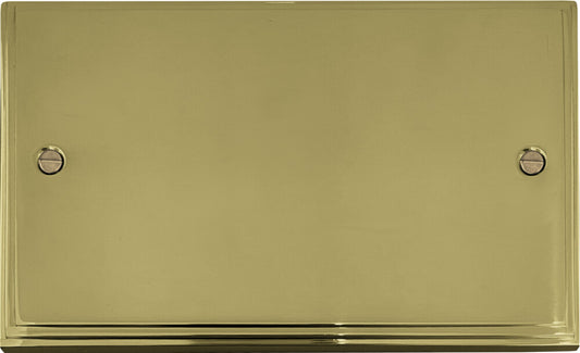 Victorian Polished Brass 2 Gang Blank