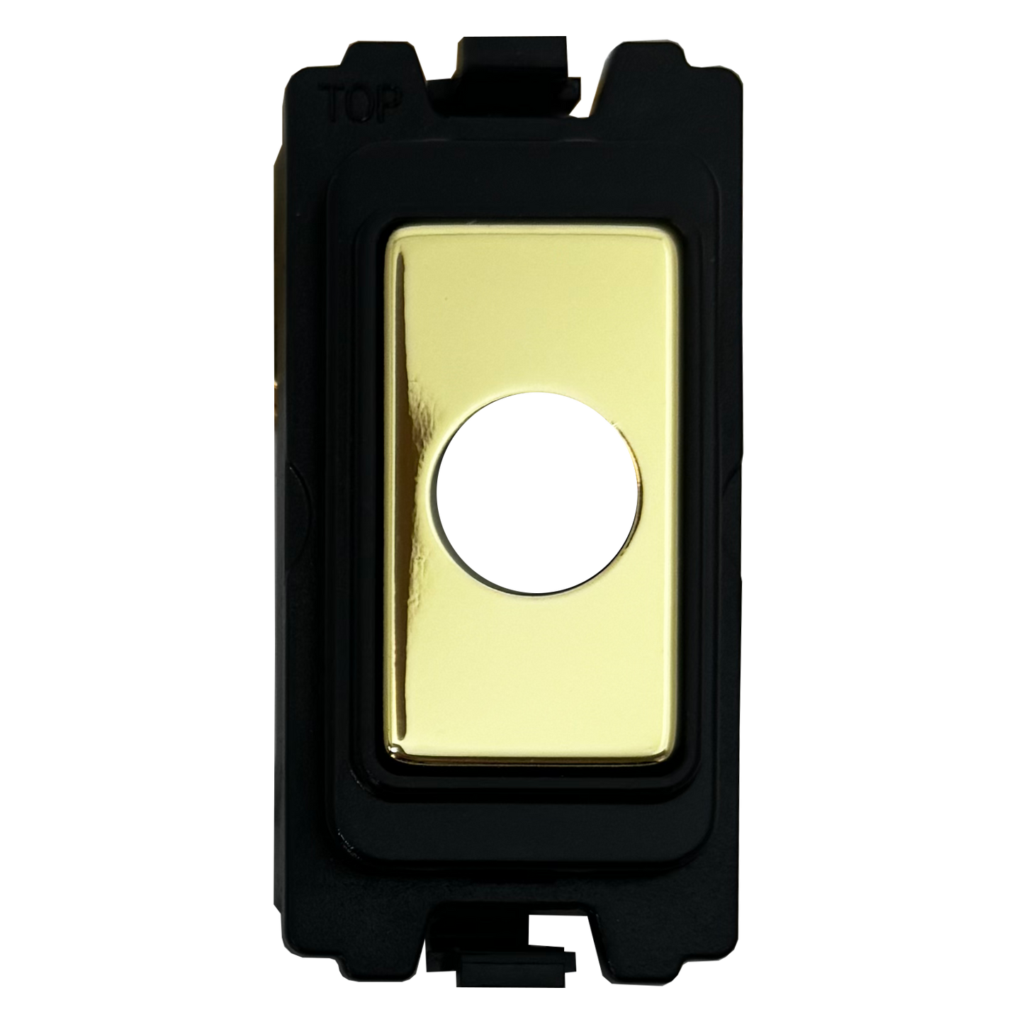 Flex Outlet Grid - Black and Polished Brass Switch