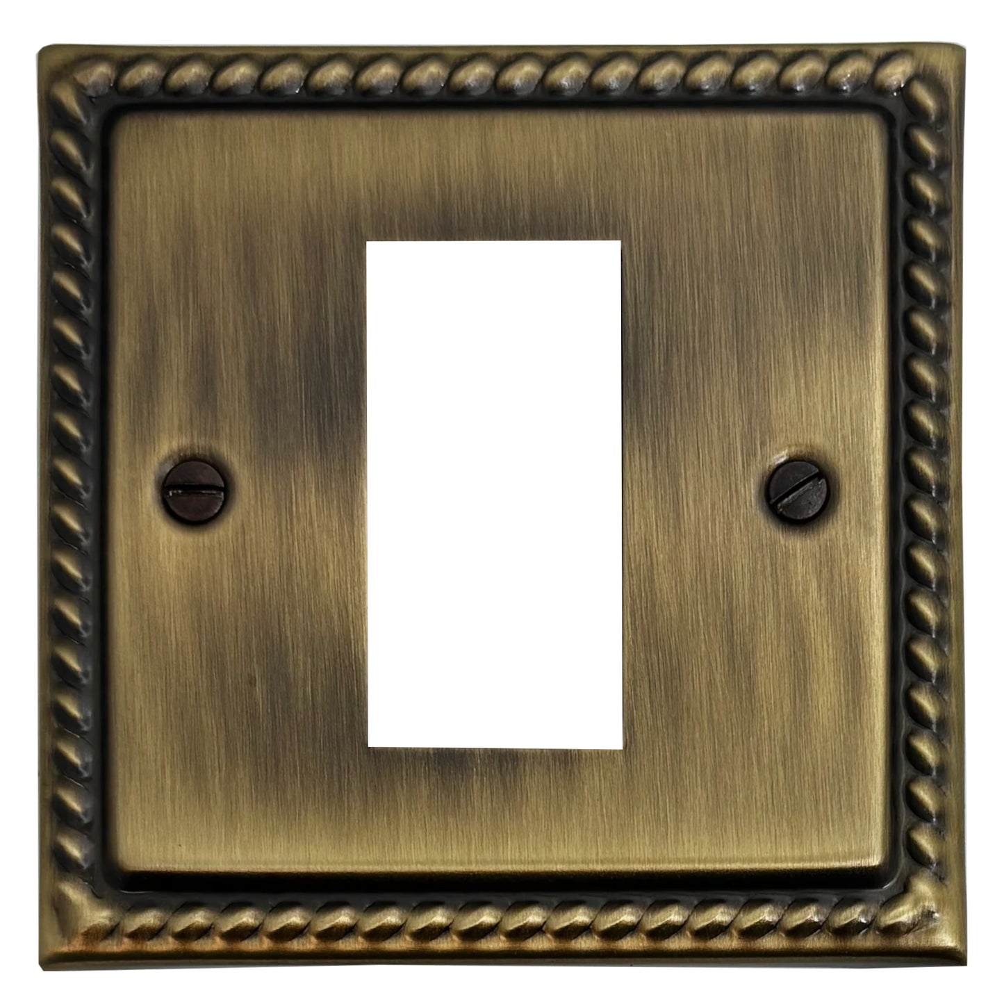 Georgian Light Antique Brass 1 Gang 1 Module Plate