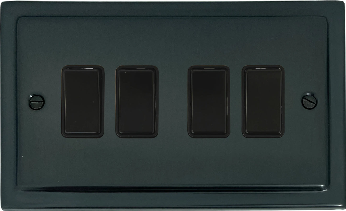 Victorian Black Bronze 4 Gang Switch