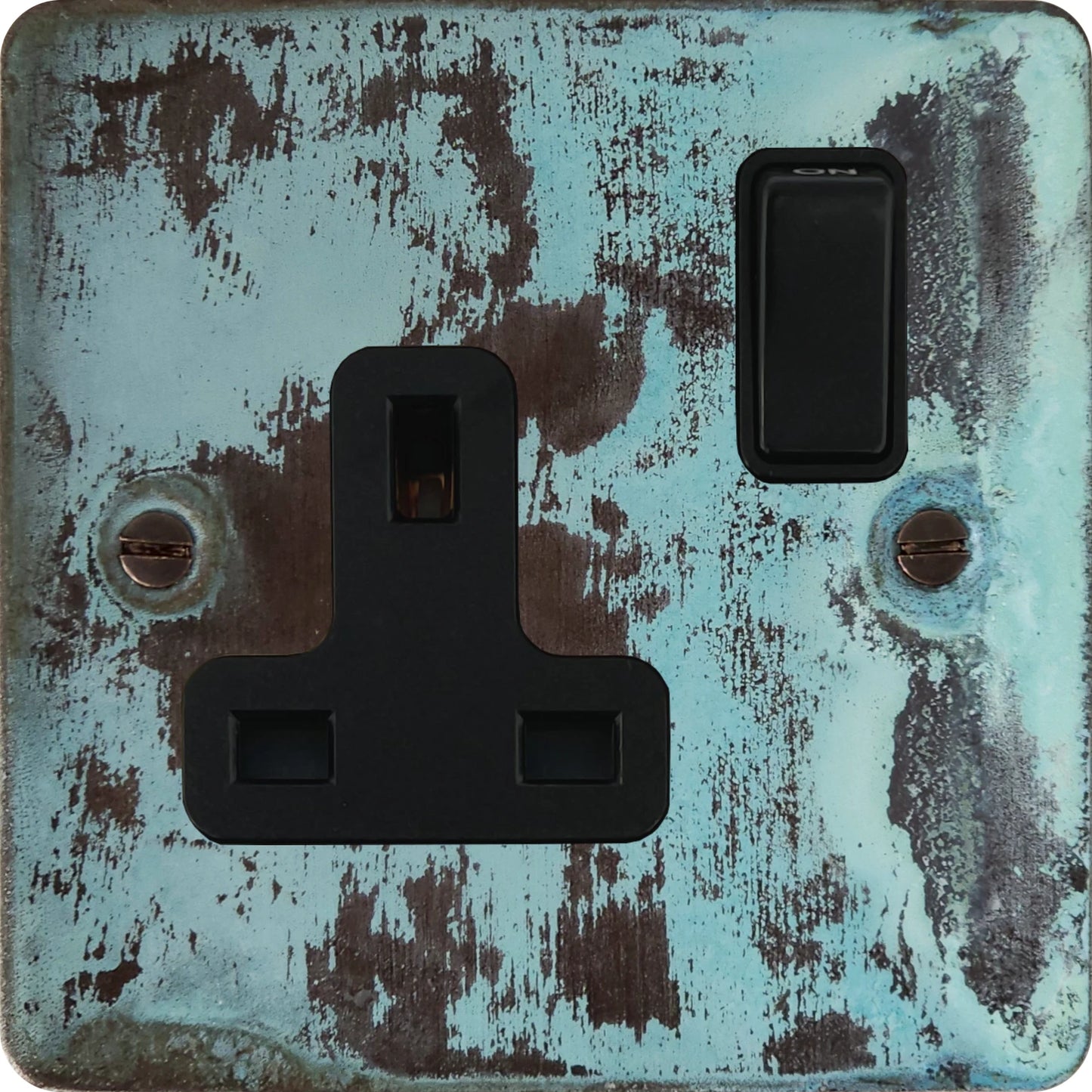 Flat Verdigris 1 Gang Switched Socket