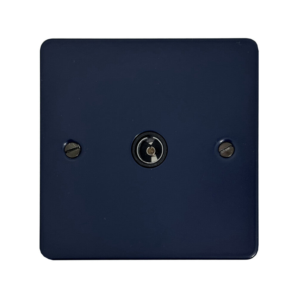 Flat Blue 1 Gang Coax Point (Black Insert)