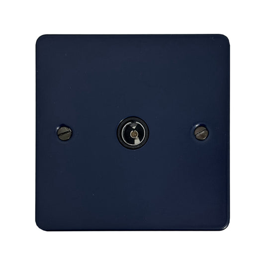 Flat Blue 1 Gang Coax Point (Black Insert)