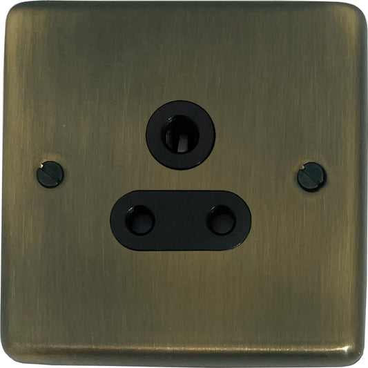 Contour Antique Brass 5 Amp Socket (Black Switch)
