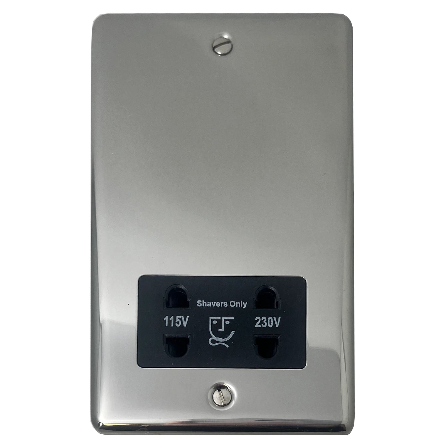 Contour Polished Steel Shaver Socket