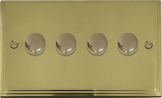 Victorian Polished Brass 4 Gang LED Dimmer