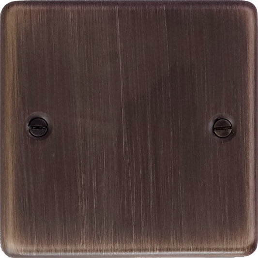 Contour Antique Copper 1 Gang Blank Plate