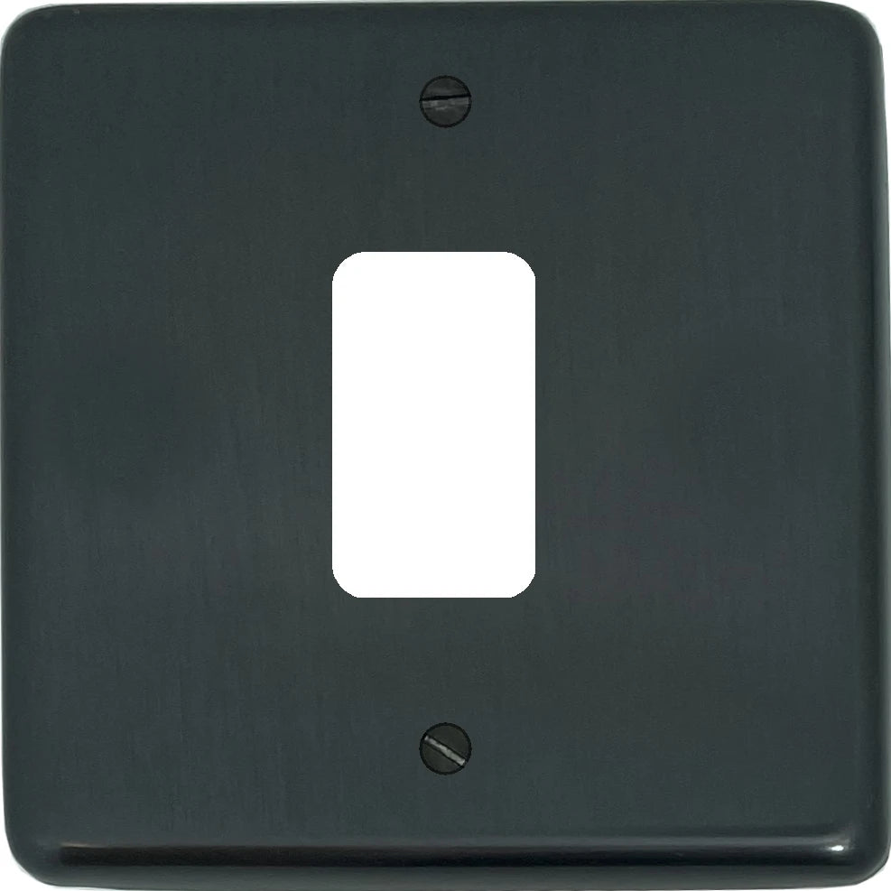 Contour Black Bronze 1 Gang Grid Plate