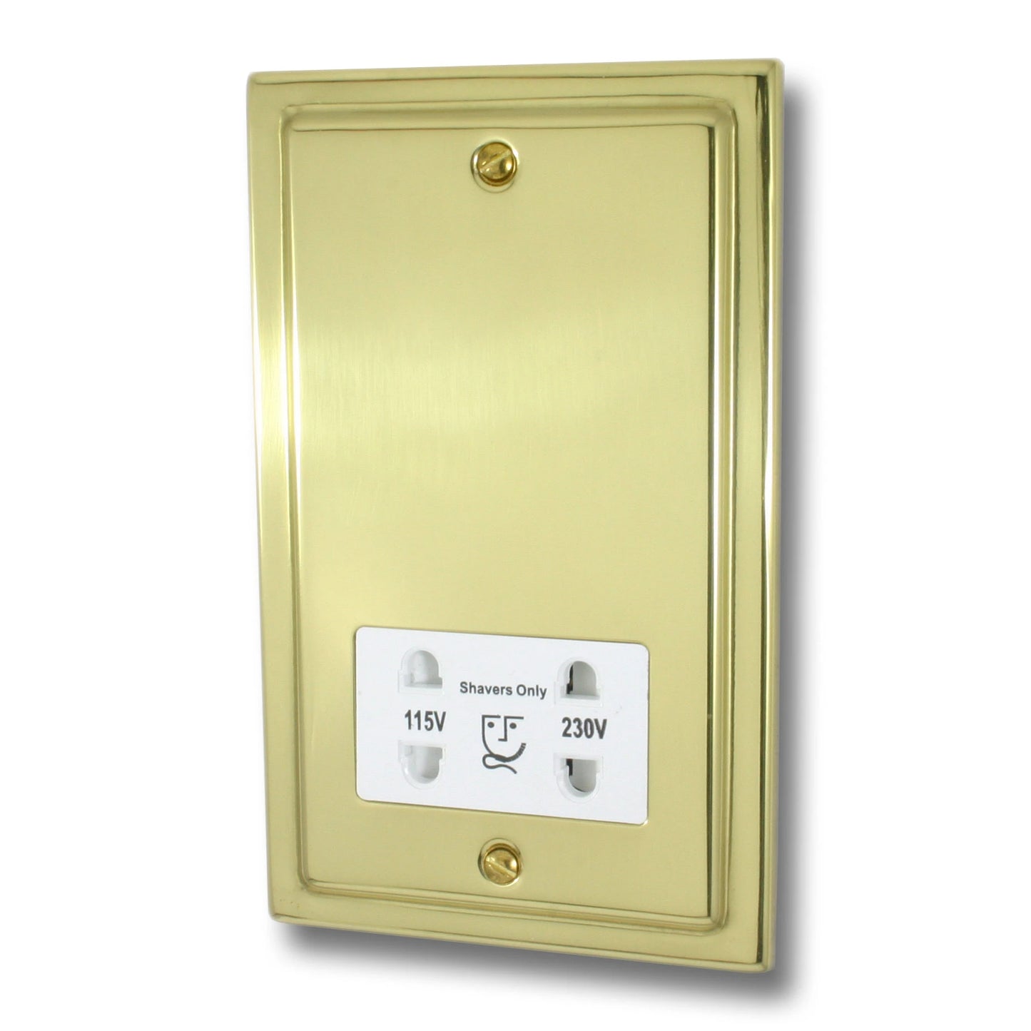 Victorian Polished Brass Shaver Socket