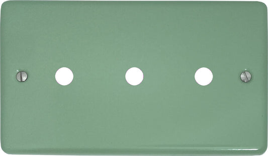 Classic Sage Green 3 Gang Grid Toggle Plate