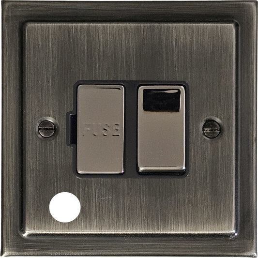 Victorian Antique Nickel Switch Fused Spur & Flex
