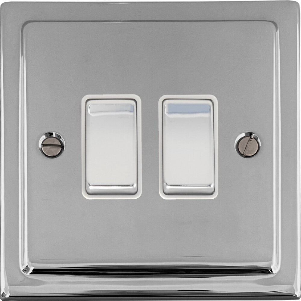 Victorian Polished Chrome 2 Gang 2 Way Switch