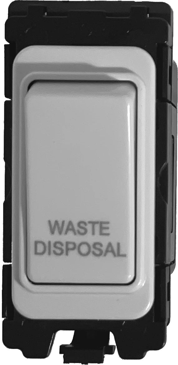 20A DP Switch - Engraved with - Waste Disposal - All White Insert