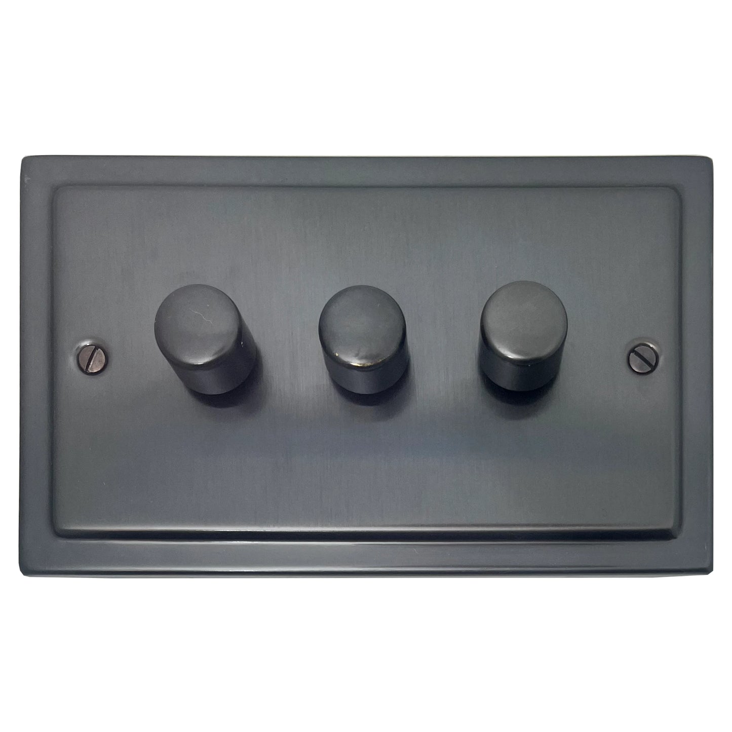Victorian Black Bronze 3 Gang 120W LED Dimmer