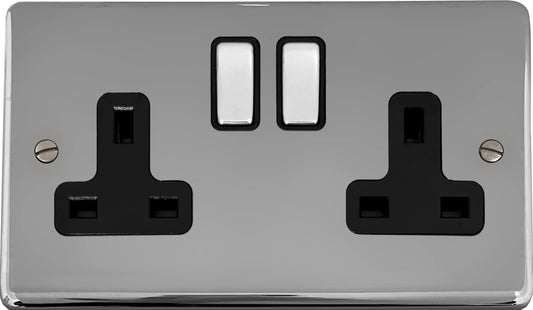 Contour  Polished Chrome  2 Gang Socket