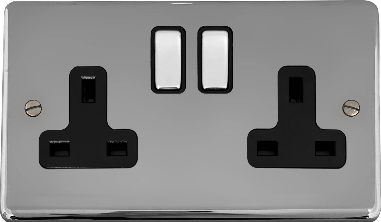 Contour  Polished Chrome  2 Gang Socket