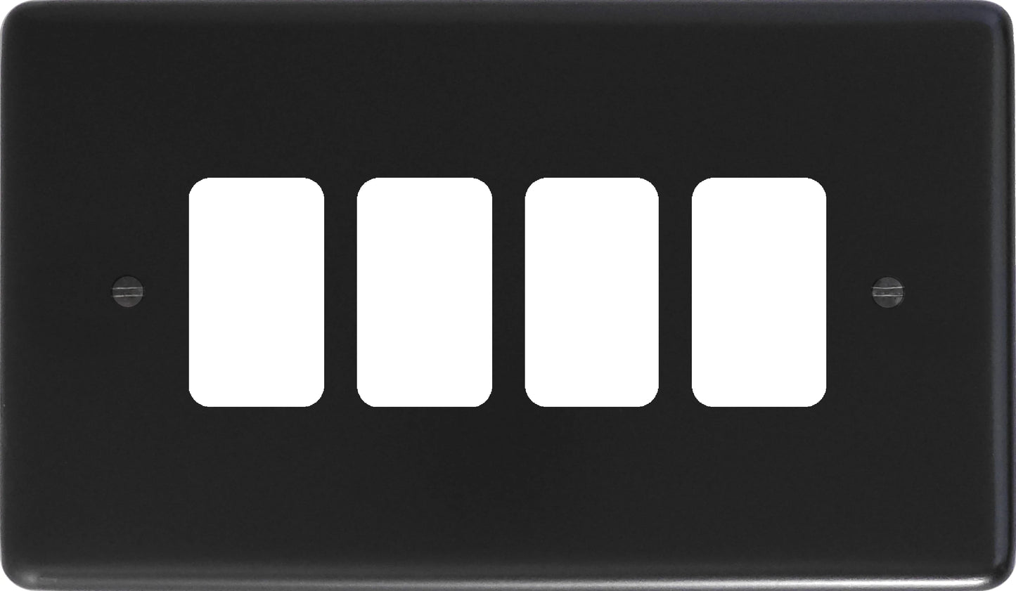 Contour Flat Black 4 Gang Grid Plate