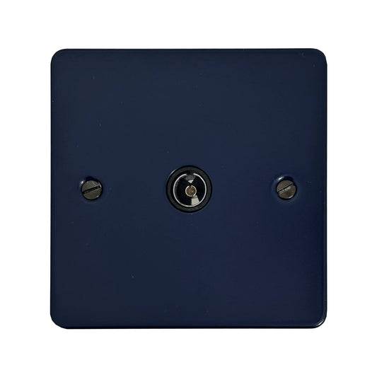 Flat Blue 1 Gang Coax Point (Black Insert)