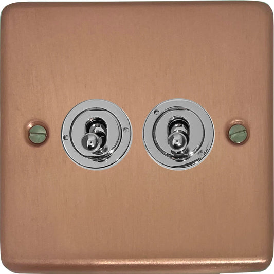 Contour Rose Gold 2 Gang Toggle Switch