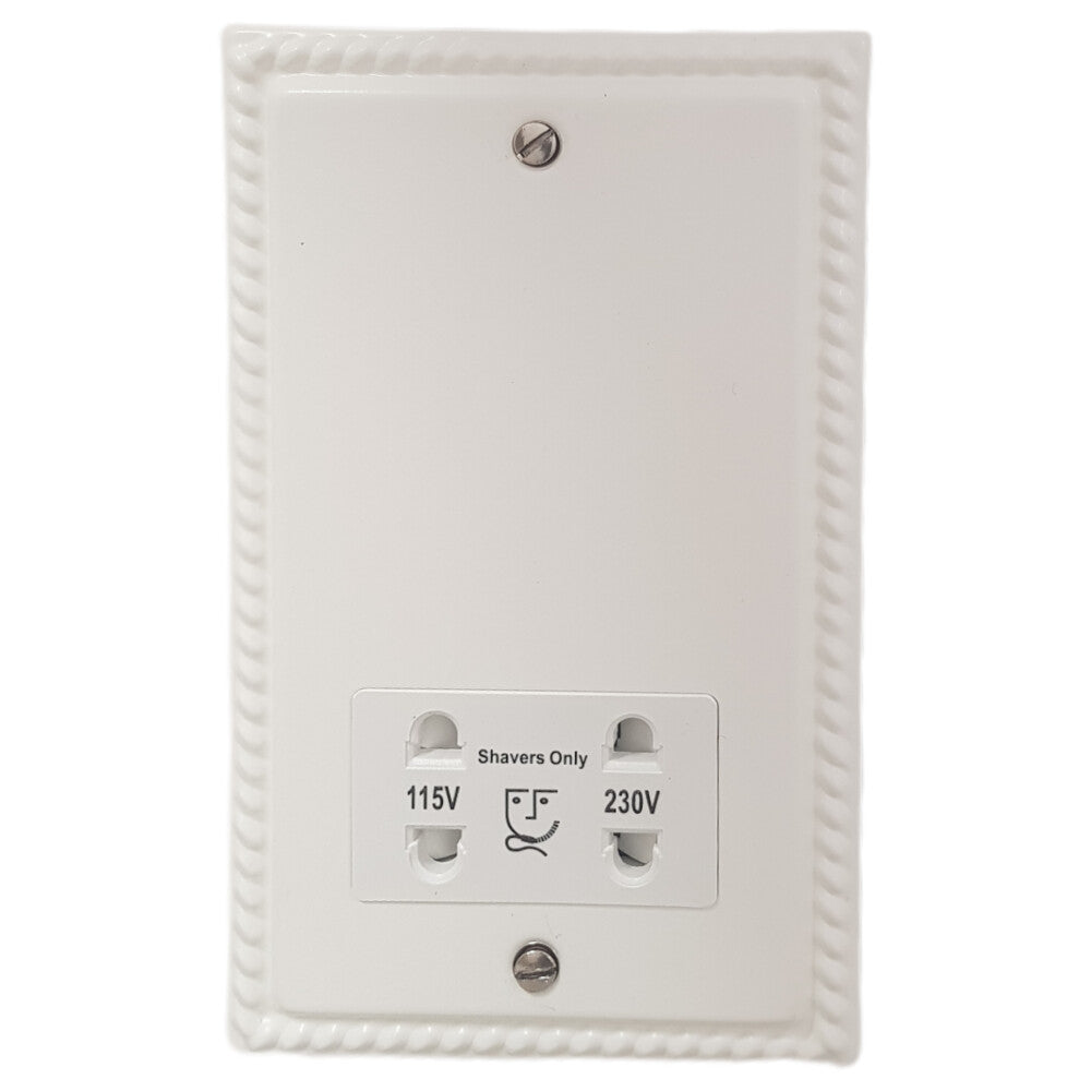 Georgian Flat White Shaver Socket