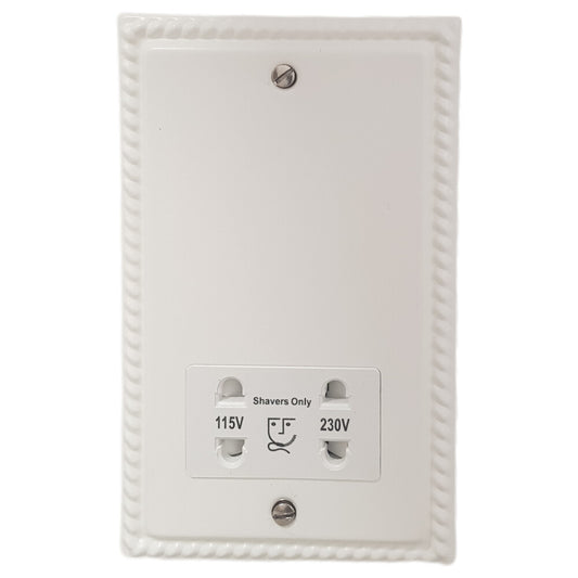 Georgian Flat White Shaver Socket