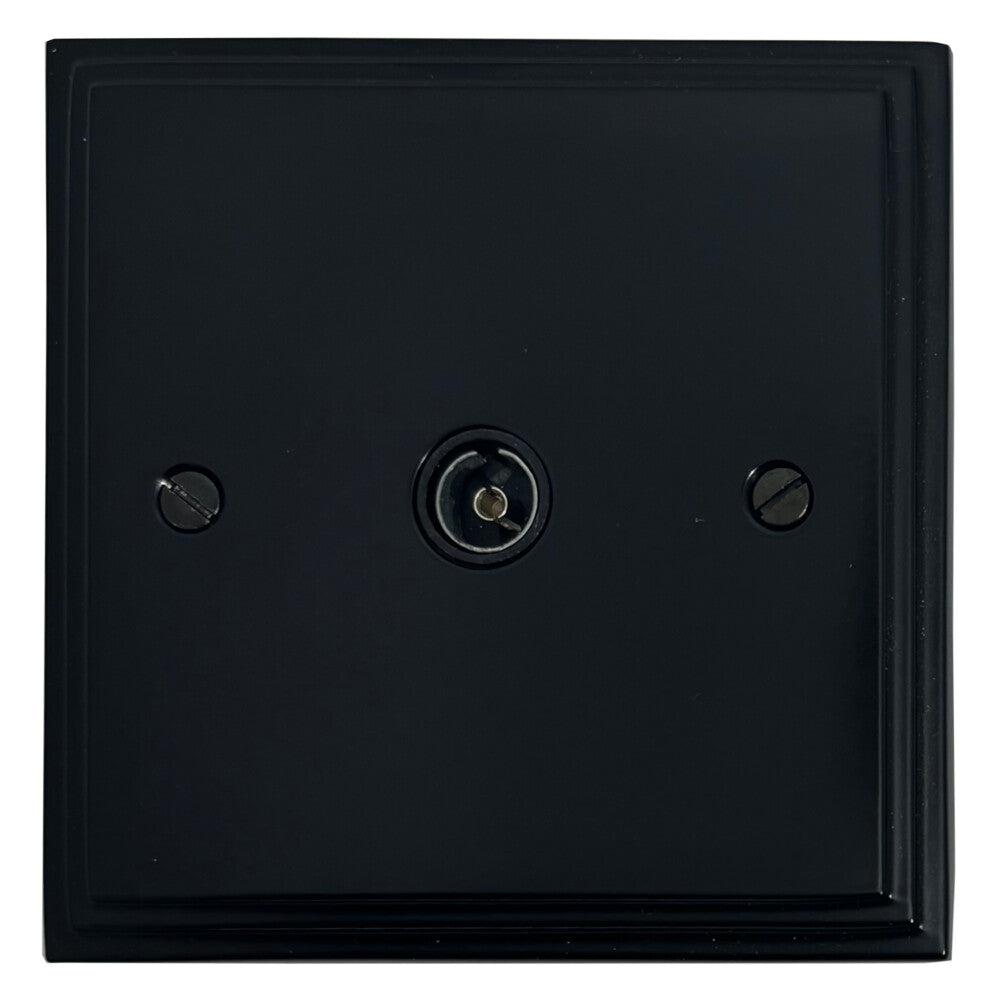 Victorian Flat Black 1 Gang Coax Point
