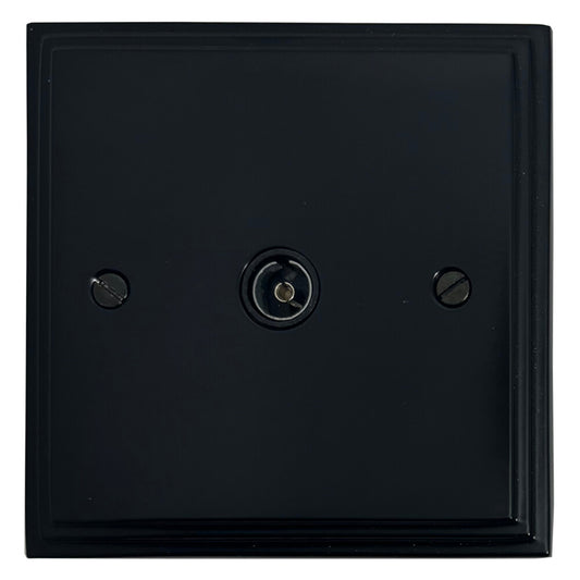 Victorian Flat Black 1 Gang Coax Point