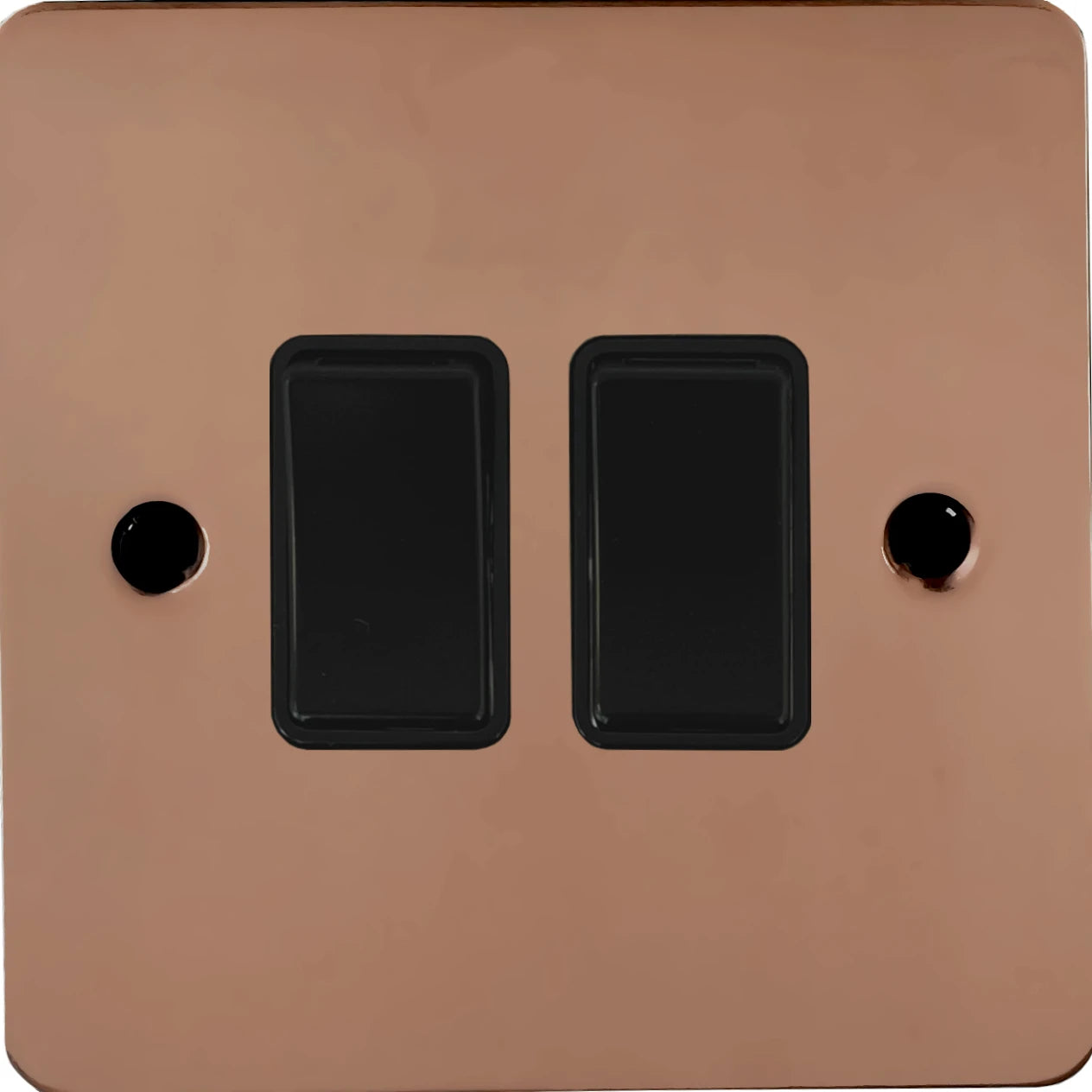 Flat Bright Copper 2 Gang 2 Way Switch