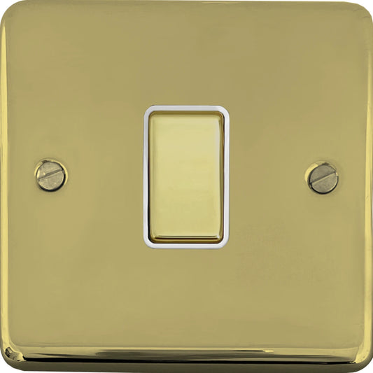Contour  Unlacquered Brass  1 Gang 2 Way Switch - Contour range electrical switch