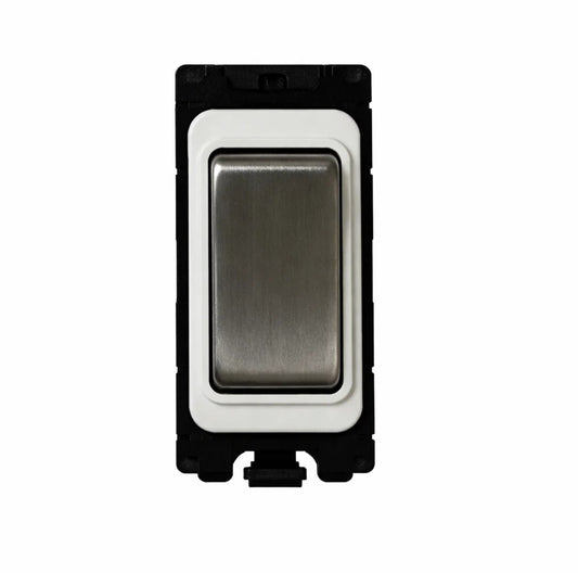 20A 2 Way & Off Retractive - White and Satin Chrome Switch