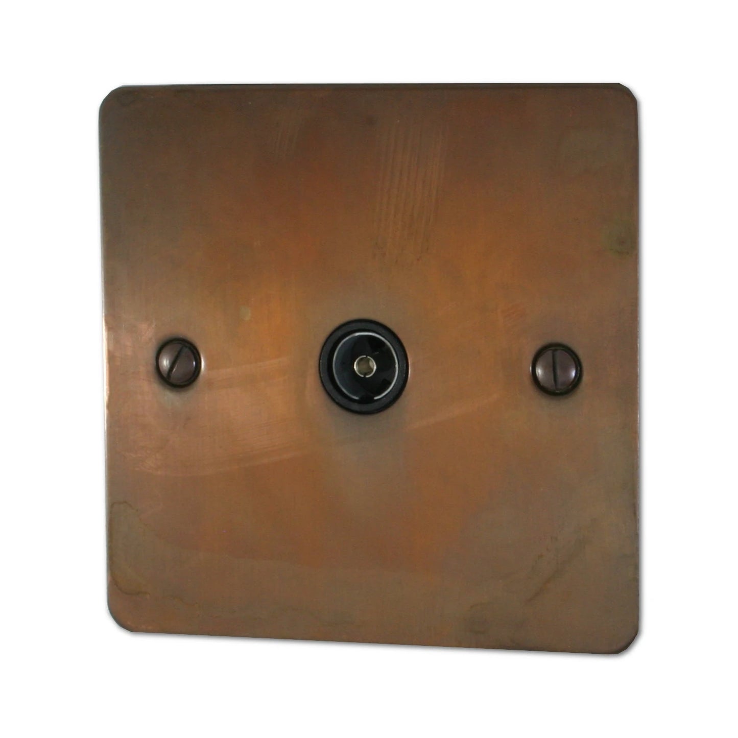Flat Tarnished Copper 1 Gang Coax Point