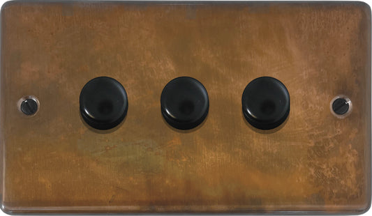 Contour Tarnished Copper 3 Gang Dimmer LED