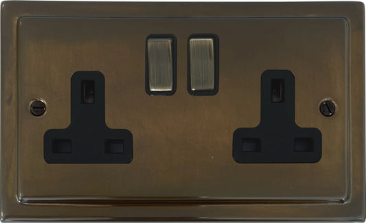 Victorian  Medium Bronze  2 Gang Socket