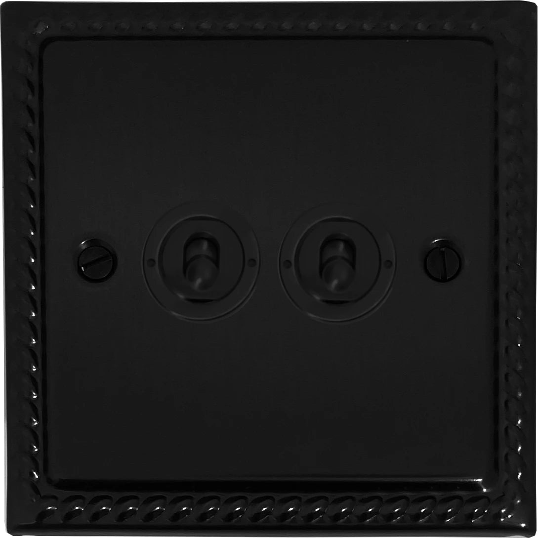 Monarch Flat Black 2 Gang Toggle Switch (Flat Black Toggle)