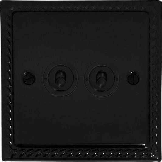 Monarch Flat Black 2 Gang Toggle Switch (Flat Black Toggle)