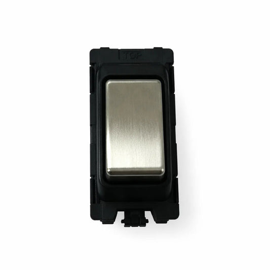 20A 2 Way & Off Retractive - Black and Satin Chrome Switch