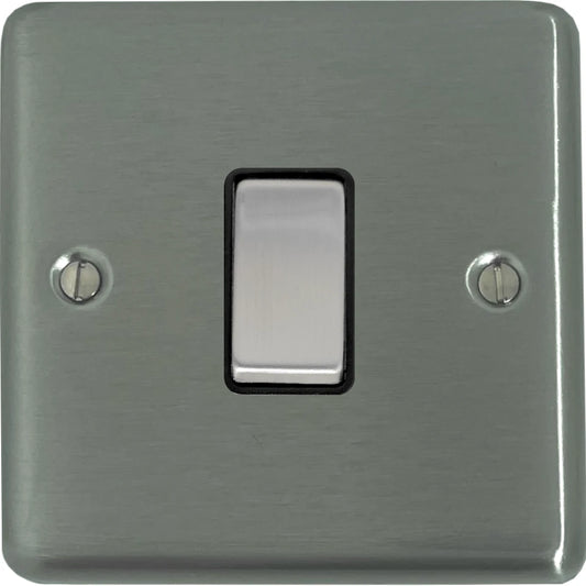 Contour Brushed Steel 1 Gang 2 Way Switch