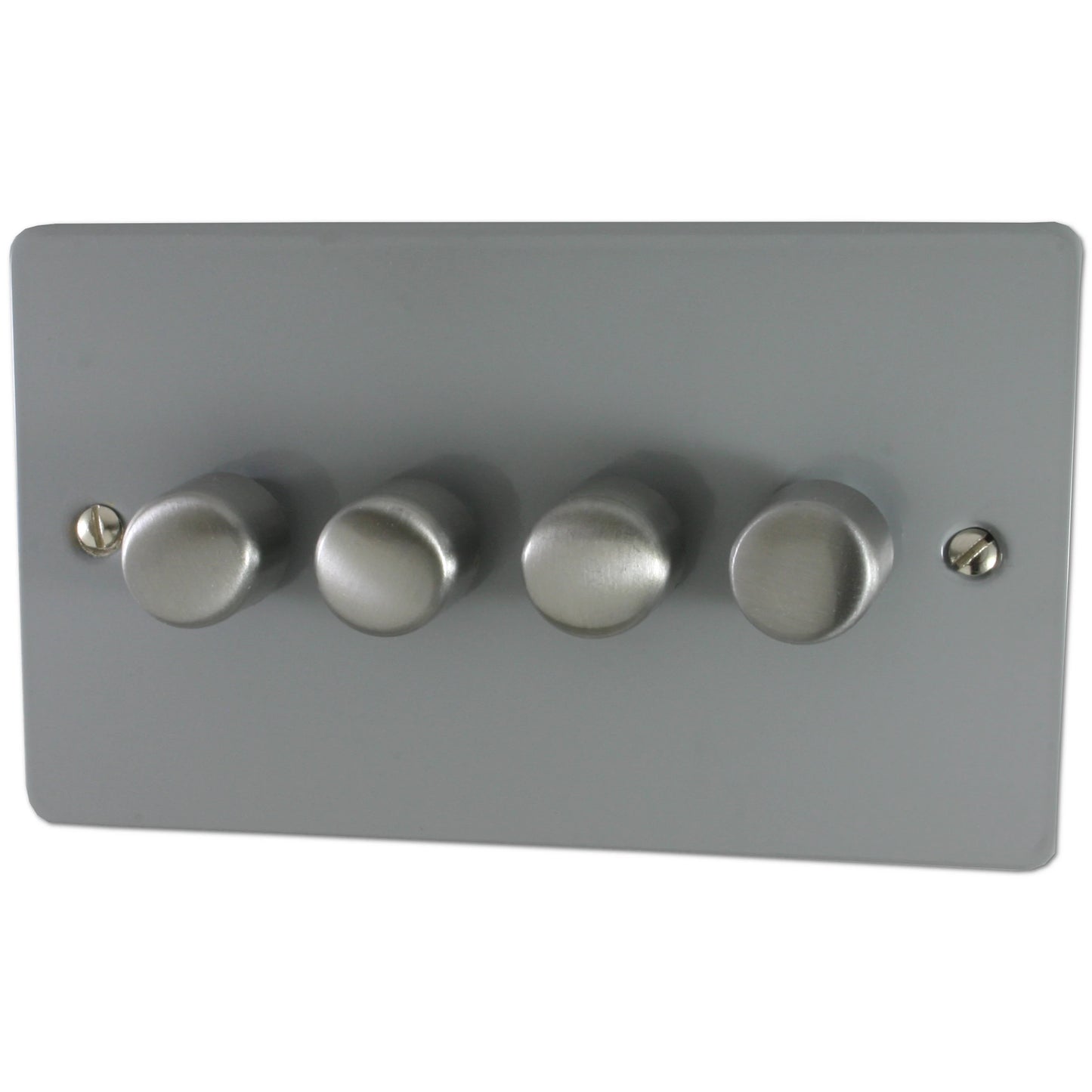 Flat Light Grey 4 Gang LED Dimmer