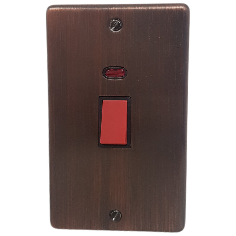 Contour Antique Copper 45 Amp Switch & Neon  V/Plate