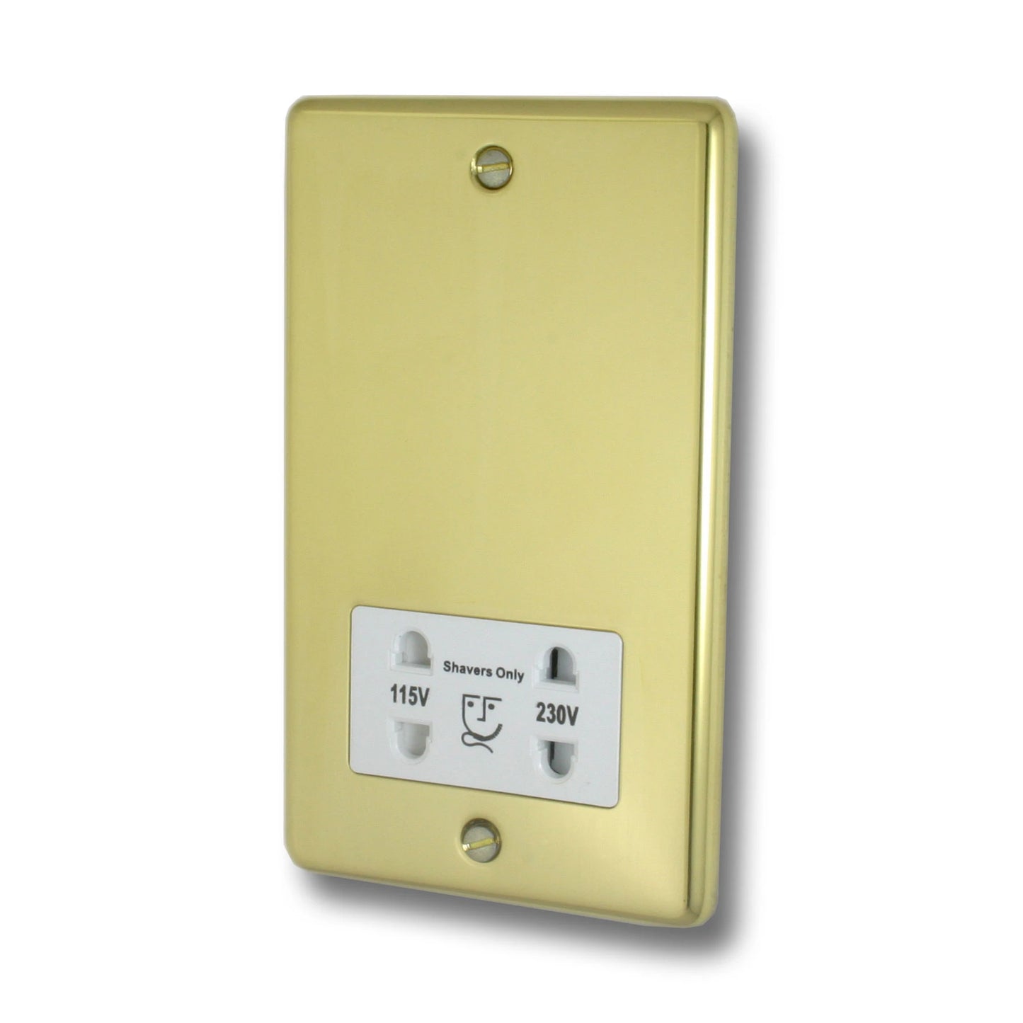 Contour Polished Brass Shaver Socket