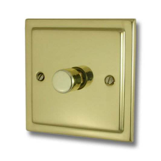Victorian Polished Brass 1 Gang 120W LED Dimmer