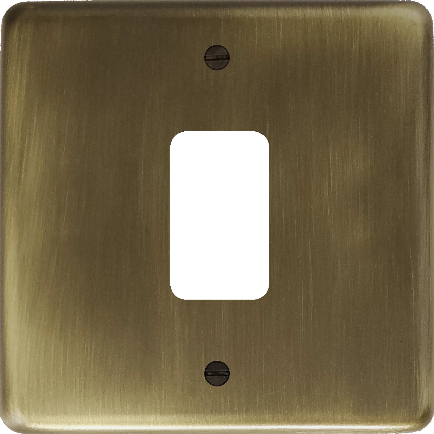 Contour Antique Brass 1 Gang Grid Plate