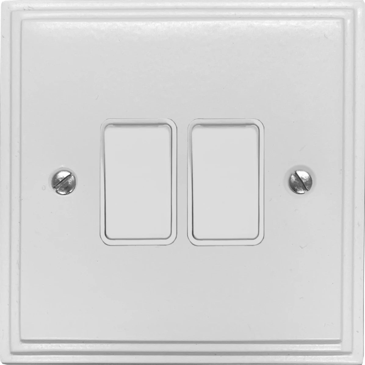 Victorian Flat White 2 Gang Switch