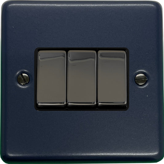 Contour Blue 3 Gang Switch