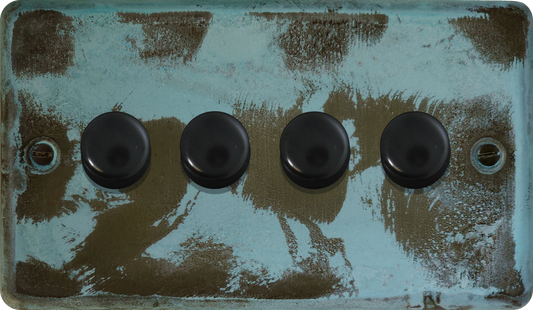 Contour Verdigris 4 Gang LED Dimmer (Black Cap)