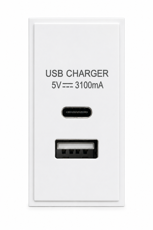 Module 3.1A - 1 x USB A 1 x USB C - 25mm x 50mm