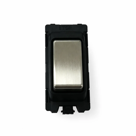 20A DP Grid Switch - Black and Satin Chrome Switch