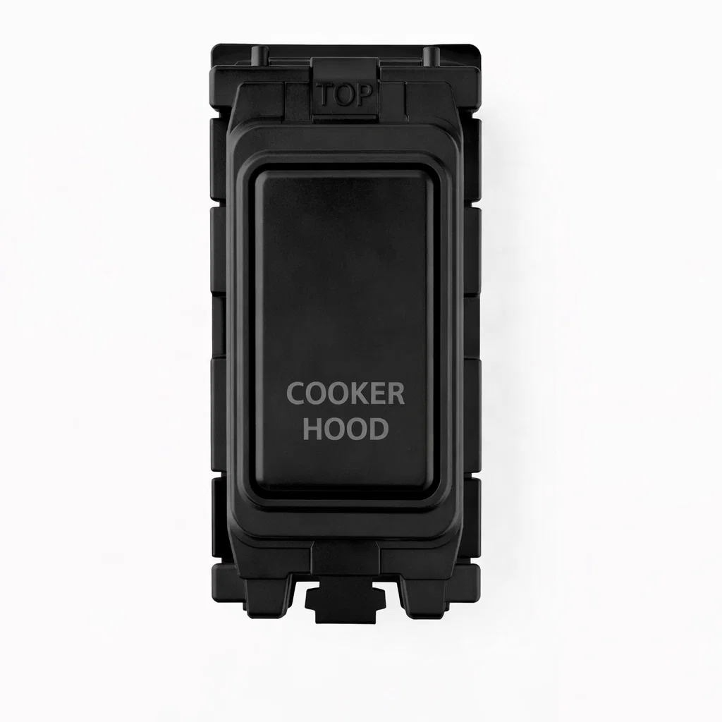 20A Engraved DP Switch - Cooker Hood - Black Insert
