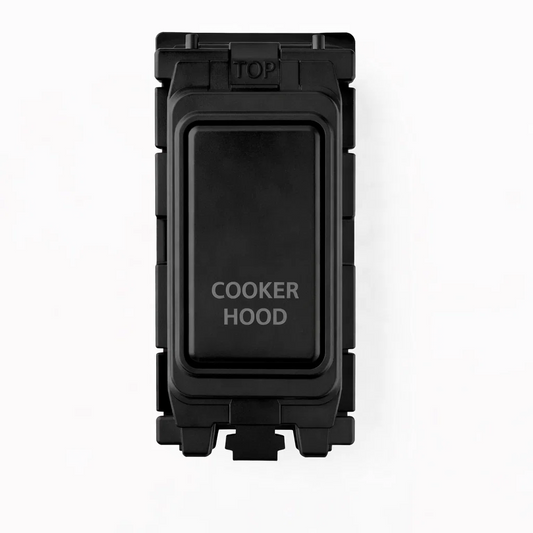 20A Engraved DP Switch - Cooker Hood - Black Insert